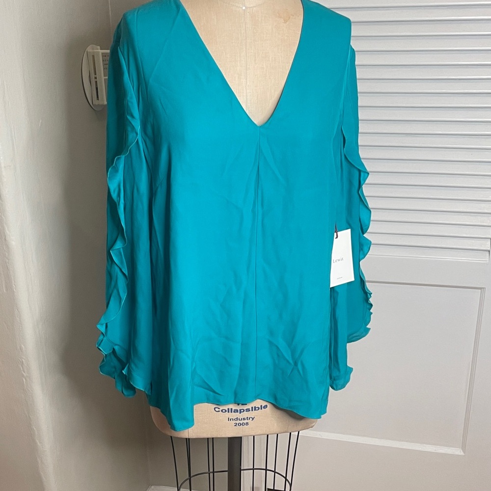 Lewit silk V-Neck Women's Top szXL